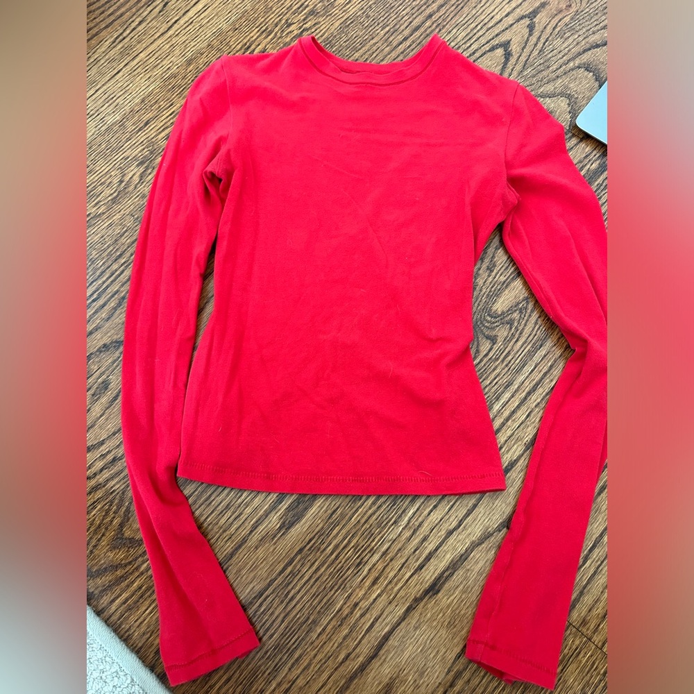 Skims Red Long Sleeve Women's Top